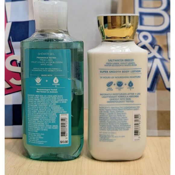 Bath & Body Works Saltwater Breeze Shower Gel & Body Lotion Bundle Set of 2 - Picture 2 of 2